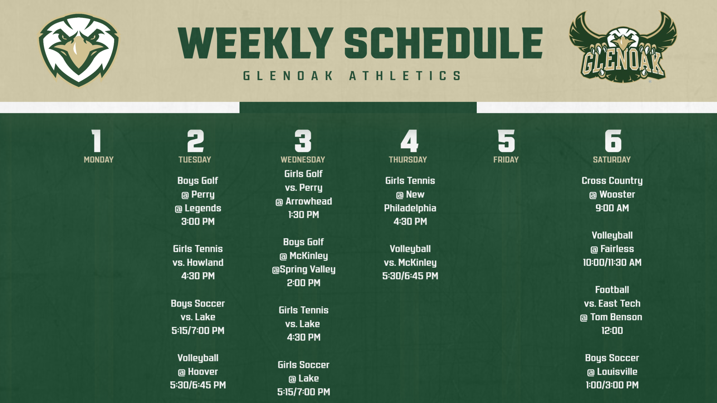 Weekly Schedule 9 1 25